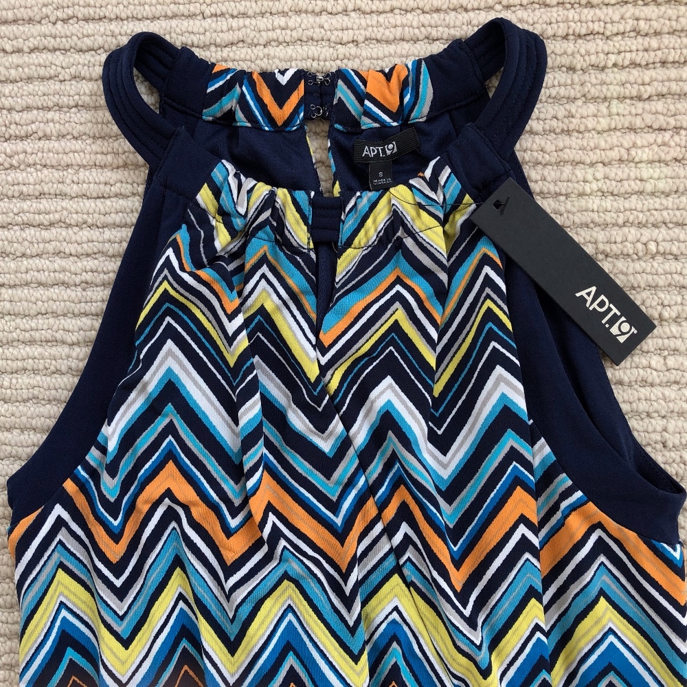 Chevron Print Sleeveless Dress - Picture 1 of 4